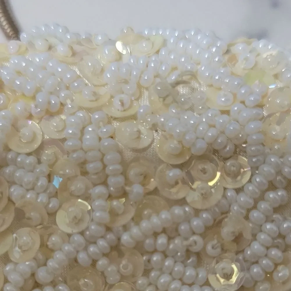 Vintage La Regale Elegant Cream Beaded Clutch